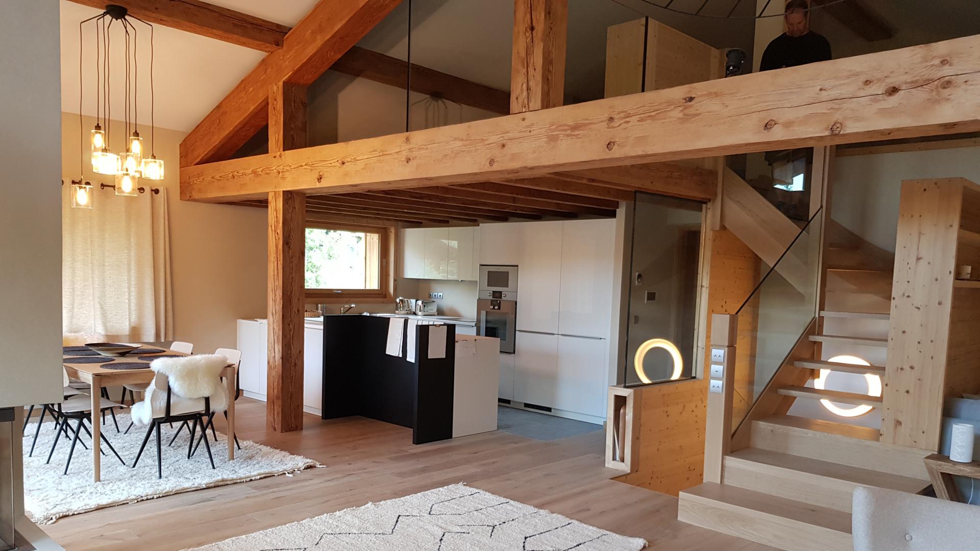 aménagement intérieur chalet contemporain